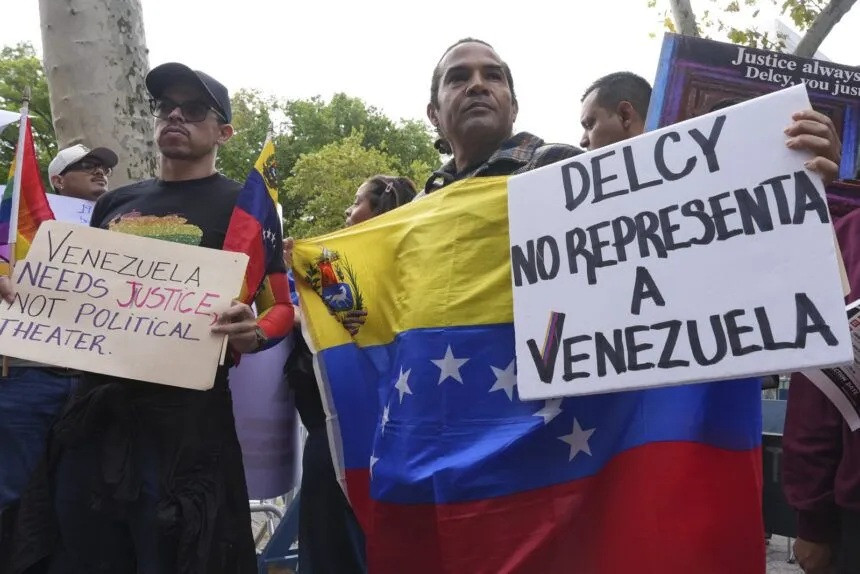 Diario Frontera, Frontera Digital,  Internacionales, ,Venezolanos protestaron en Nueva York y Caracas contra la participación de Delcy Rodríguez en la Asamblea General de la ONU