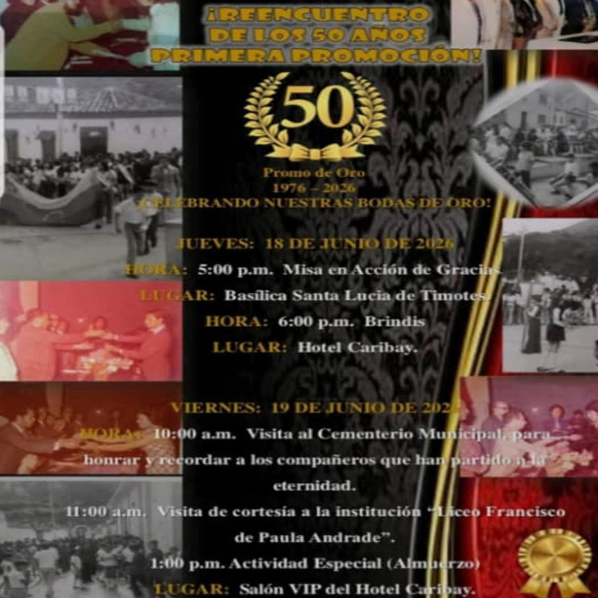 Frontera Digital, Diario Frontera, Primera Promoción del Liceo "Francisco de Paula Andrade" celebra sus Bodas de Oro en Timotes