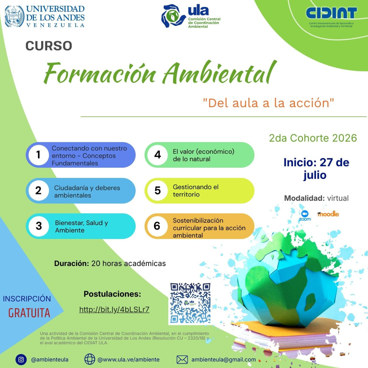 Frontera Digital,  Regionales,  ULA convoca a segunda cohorte del curso “Formación Ambiental: Del aula a la acción”